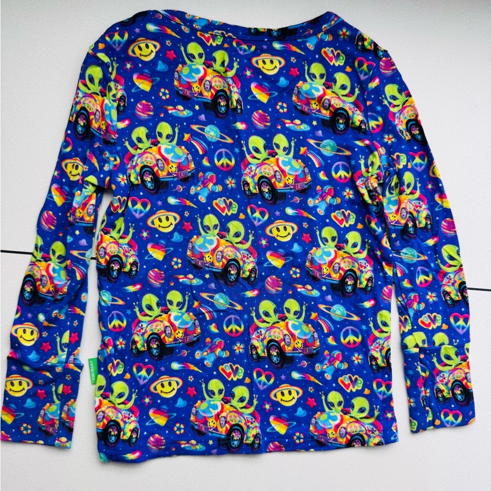 Posh Peanut’s Lisa Franks’ Zoomer & Zorbit Alien Pajamas, lounge wear. Unisex!
